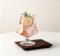 Ins Viral Wide Belly Short Stem Glass, Premium Bar Cup for Craft Cocktails & Juice